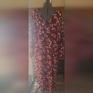 SIMPLY BE Maroon floral print dress Sz 20 Never been worn